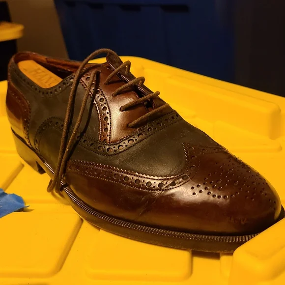 NWT.....Bruno Magli Two-Tone Brown Leather Oxfords BEST Bruno Magli MEN 12 M TIE WINGTIP Oxford ROMA BLACK  main image 4